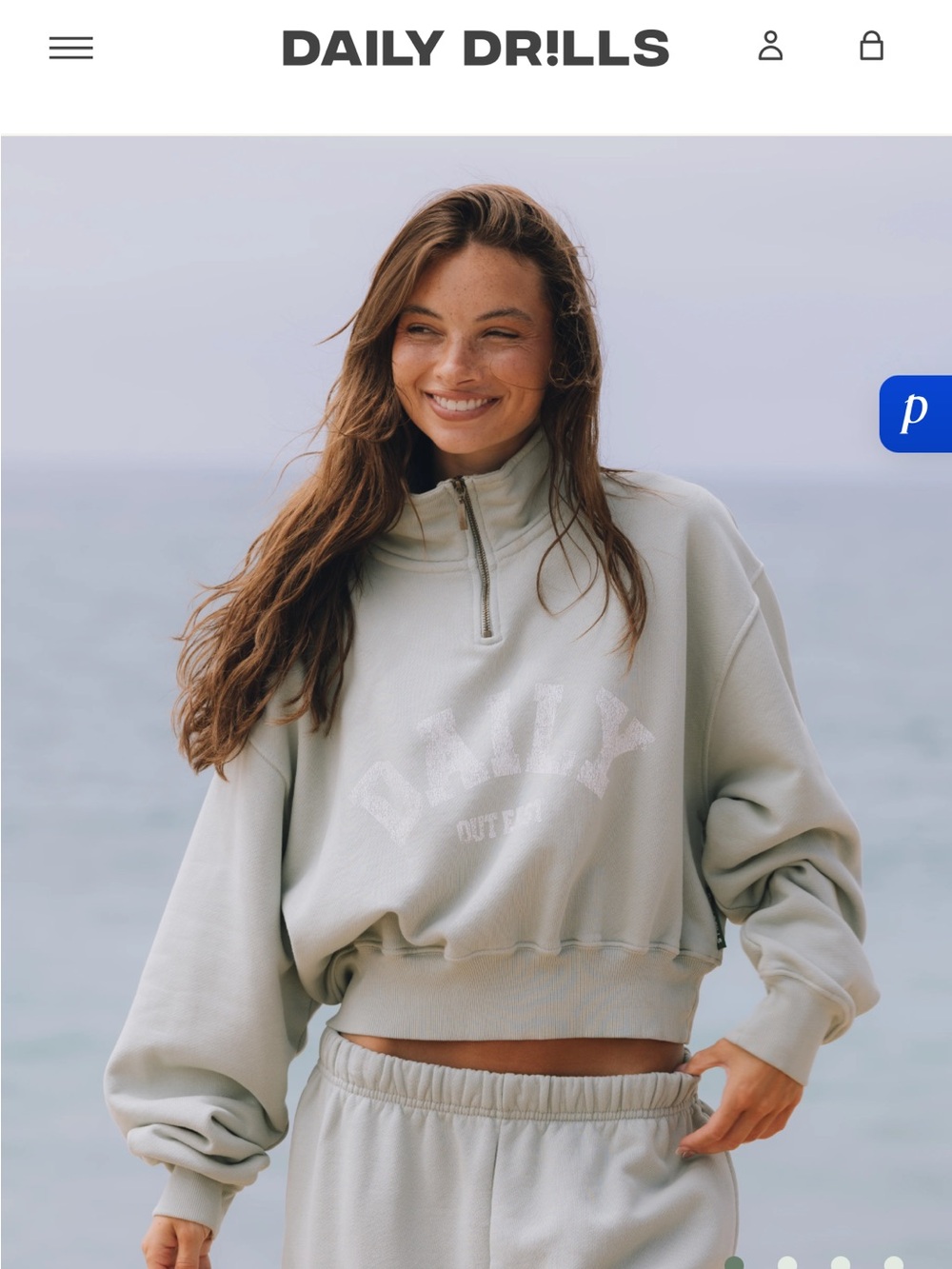 Daily Drills 💚NWT Harbor Funnel Neck Daily Cropped Quarter-Zip Sweatshirt - XS/S